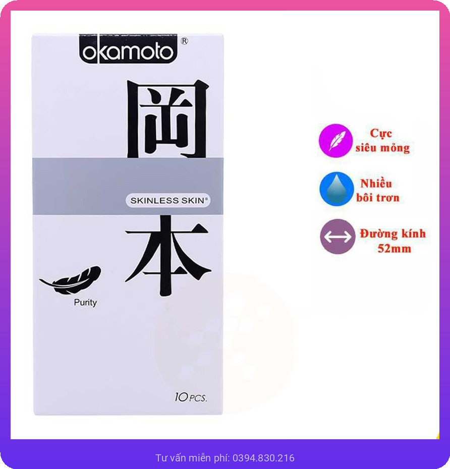 Bao Cao Su Okamoto Skinless sieu mong 1-shopthanhtung
