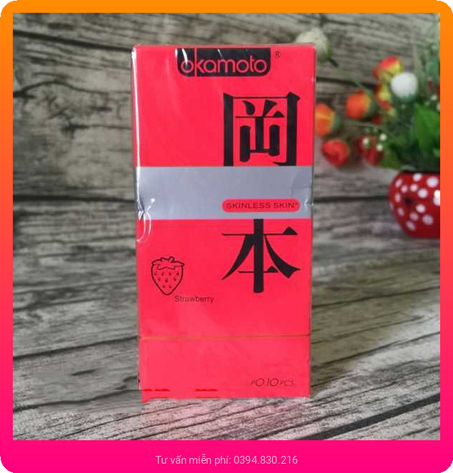 Bao cao su Okamoto strawberry huong dau2 3 1-shopthanhtung