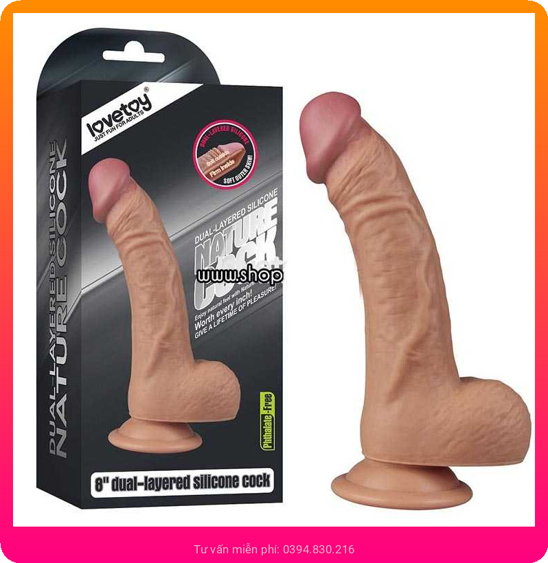 duong vat gia dinh tuong lovetoy nature 18cm 2 tho mau da nhu that xxx-shopthanhtung